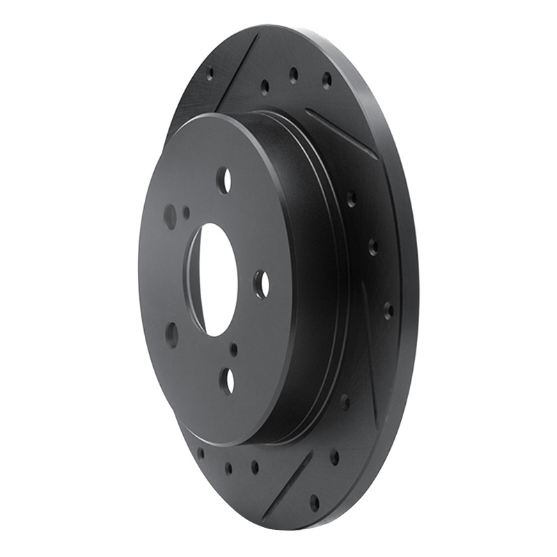 Lexus NX200T Brake Rotor (1) - Rear Left - R1 Concepts - Drilled & Slotted - Black - `15-`25